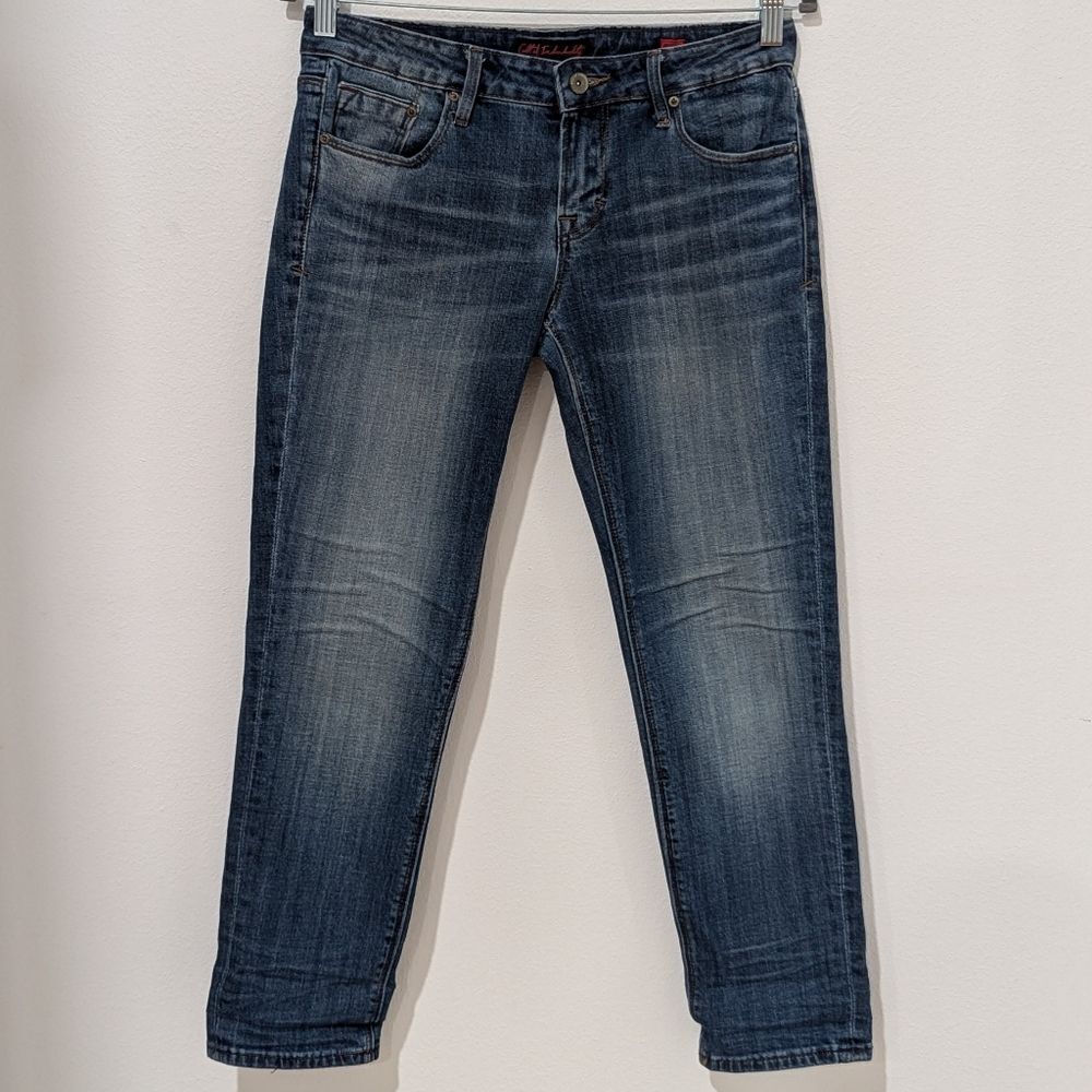 Cult of Individuality Medium Wash Straight Leg Denim Rogan Capri Jeans Size 28